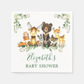 Waterverf Woodland Animals Baby shower Servet (Voorkant)