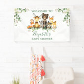 Waterverf Woodland Animals Baby shower Spandoek (Insitu)