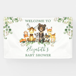 Waterverf Woodland Animals Baby shower Spandoek
