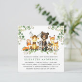 Waterverf Woodland Animals Baby shower Square Kaart (Staand voorkant)