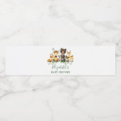 Waterverf Woodland Animals Baby shower Waterfles Etiket (Enkel label)