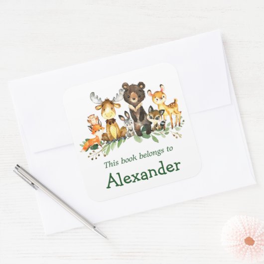 Waterverf Woodland Animals Bookplate Labels (Envelop)