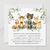 Waterverf Woodland Animals Bow Baby shower Square Kaart (Voorkant)