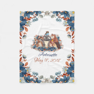 Waterverf Woodland Animals Fleece Deken