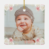 Waterverf Woodland Animals Floral 1 Kerstmis Keramisch Ornament (Achterkant)