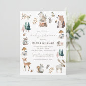 Waterverf Woodland Animals Forest Baby shower Kaart (Staand voorkant)