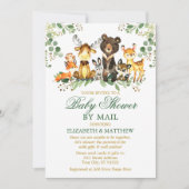 Waterverf Woodland Animals Gold Shower by Mail Kaart (Voorkant)