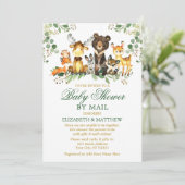 Waterverf Woodland Animals Gold Shower by Mail Kaart (Staand voorkant)