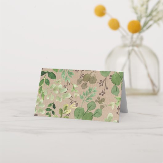 Waterverf Woodland Animals Greenery Forest Decor Plaatskaartje (Achterkant)