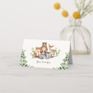 Waterverf Woodland Animals Greenery Forest Decor Plaatskaartje