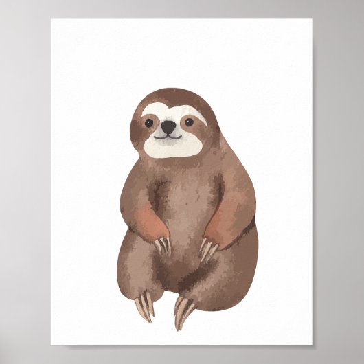 Waterverf Woodland Animals Nursery Room Decor Poster (Voorkant)