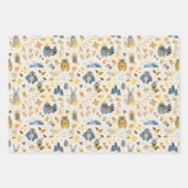 Waterverf Woodland Animals Pattern Inpakpapier Vel (Voorkant 2)
