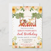 Waterverf Woodland Animals Picnic Kids Verjaardag Kaart (Voorkant)