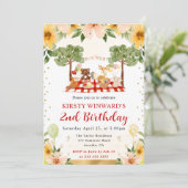 Waterverf Woodland Animals Picnic Kids Verjaardag Kaart (Staand voorkant)