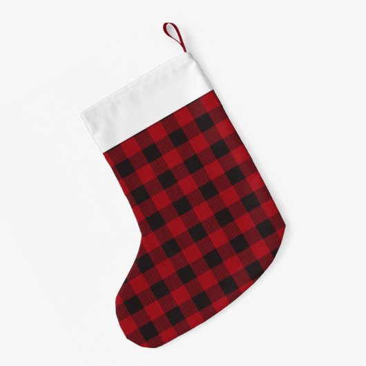 Waterverf Woodland Animals Plaid Brush Script Kleine Kerstsok (Achterkant (Hangend))