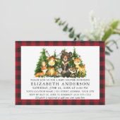 Waterverf Woodland Animals Red Pset Baby shower Kaart (Staand voorkant)