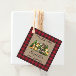 Waterverf Woodland Animals Rustic Baby shower Bedankjes Labels