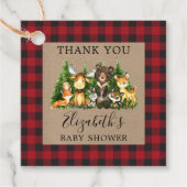 Waterverf Woodland Animals Rustic Baby shower Bedankjes Labels (Voorkant)