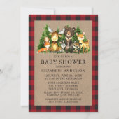 Waterverf Woodland Animals Rustic Baby shower Kaart (Voorkant)