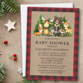 Waterverf Woodland Animals Rustic Baby shower Kaart