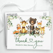 Waterverf Woodland Animals Shower Hartelijk dank Briefkaart