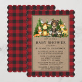 Waterverf Woodland Animals Shower Kraft Pset Kaart (Voorkant / Achterkant)