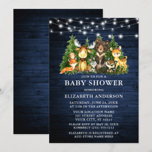 Waterverf Woodland Animals Shower Wood Lights Kaart