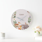 Waterverf Woodland Animals Stripes  Grote Klok (Huis)