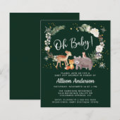 Waterverf Woodland Animals Winter Baby shower (Voorkant / Achterkant)