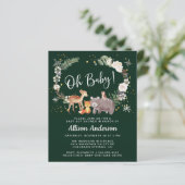 Waterverf Woodland Animals Winter Baby shower (Staand voorkant)