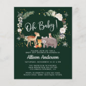 Waterverf Woodland Animals Winter Baby shower (Voorkant)