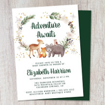 Waterverf Woodland Animals Winter Baby shower
