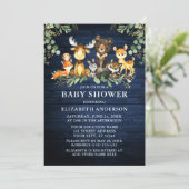 Waterverf Woodland Animals Wood Greenery Shower Kaart (Staand voorkant)