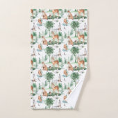 Waterverf Woodland Baby Animal Pattern Bad Handdoek (Handdoek)