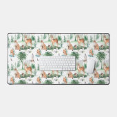 Waterverf Woodland Baby Animal Pattern Bureaumat (Keyboard & Muis)