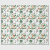 Waterverf Woodland Baby Animal Pattern Cadeaupapier (Vlak)