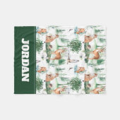 Waterverf Woodland Baby Animal Pattern Fleece Deken (Voorkant (Horizontaal))