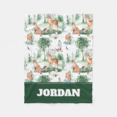 Waterverf Woodland Baby Animal Pattern Fleece Deken (Voorkant)