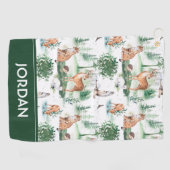 Waterverf Woodland Baby Animal Pattern Golfhanddoek (Horizontaal)