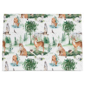 Waterverf Woodland Baby Animal Pattern Groot Cadeauzakje (Voorkant)