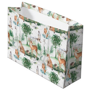 Waterverf Woodland Baby Animal Pattern Groot Cadeauzakje
