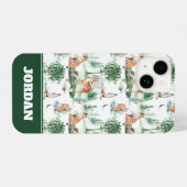 Waterverf Woodland Baby Animal Pattern iPhone Hoesje (Achterkant horizontaal)