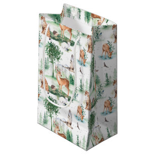 Waterverf Woodland Baby Animal Pattern Klein Cadeauzakje