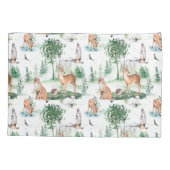 Waterverf Woodland Baby Animal Pattern Kussensloop (Achterkant)