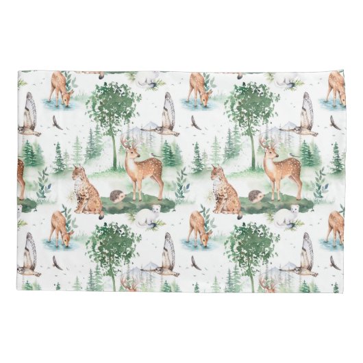 Waterverf Woodland Baby Animal Pattern Kussensloop
