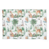 Waterverf Woodland Baby Animal Pattern Kussensloop (Voorkant)
