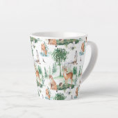 Waterverf Woodland Baby Animal Pattern Latte Mok (Rechterhoek)