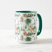 Waterverf Woodland Baby Animal Pattern Mok (Voorkant rechts)