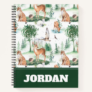 Waterverf Woodland Baby Animal Pattern Notitieboek