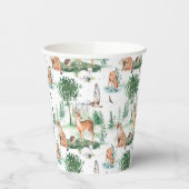 Waterverf Woodland Baby Animal Pattern Papieren Bekers (Links)